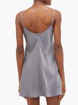 Thumbnail for your product : La Perla Scoop-neck Short Silk-satin Slip Dress - Womens - Dark Grey