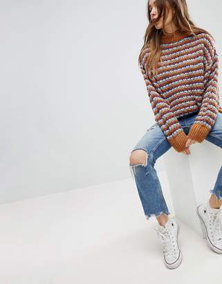 Pull&Bear Stripe Longline Sweater