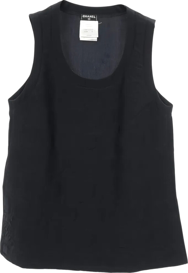 Chanel Pre Owned 1986-1988 Camellia-Motif Tank Top