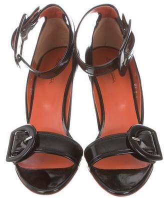 Santoni Patent Leather Embellished Sandals