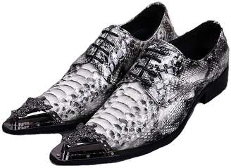 Cover Plus US Size 5-12 New Alligator Print Leather Metal Toe Mens Dress Oxford Shoes