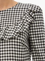 Thumbnail for your product : RED Valentino Gingham-check Jersey Mini Dress - White Black