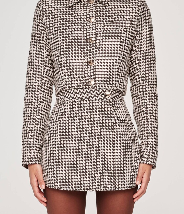 DL1961 - Women's Vika Jacket Cropped In Houndstooth