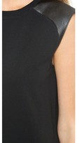 Thumbnail for your product : Vince Faux Leather Shoulder Dress