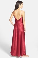 Thumbnail for your product : Jonquil Velvet Trim Filigree Embroidered Satin Nightgown