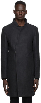 Wooyoungmi Grey Wool Stand Collar Coat