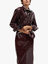Thumbnail for your product : MANGO Faux Leather Midi Skirt, Dark Red