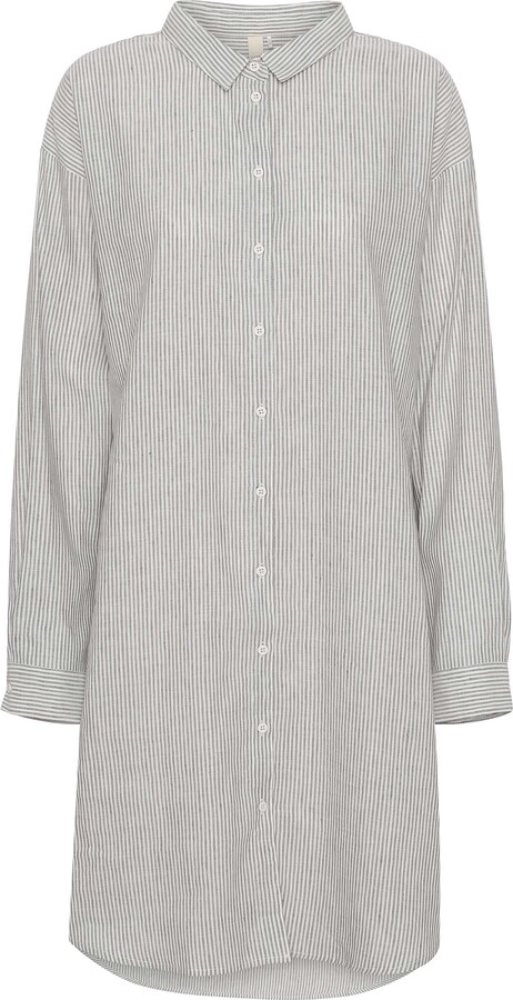 Neutrals Grobund Netta Skjortekjolen - Med Striber I Hør Og Bomuld