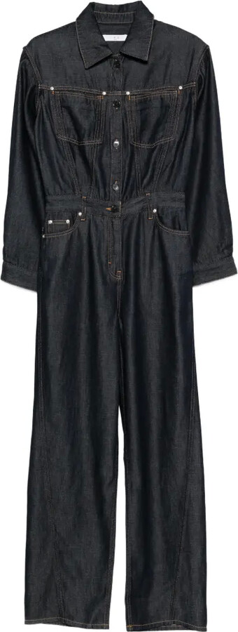 IRO Long-Sleeve Denim Jumpsuit