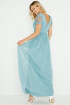Thumbnail for your product : Little Mistress Clarita Blue Lace Mesh Maxi Dress