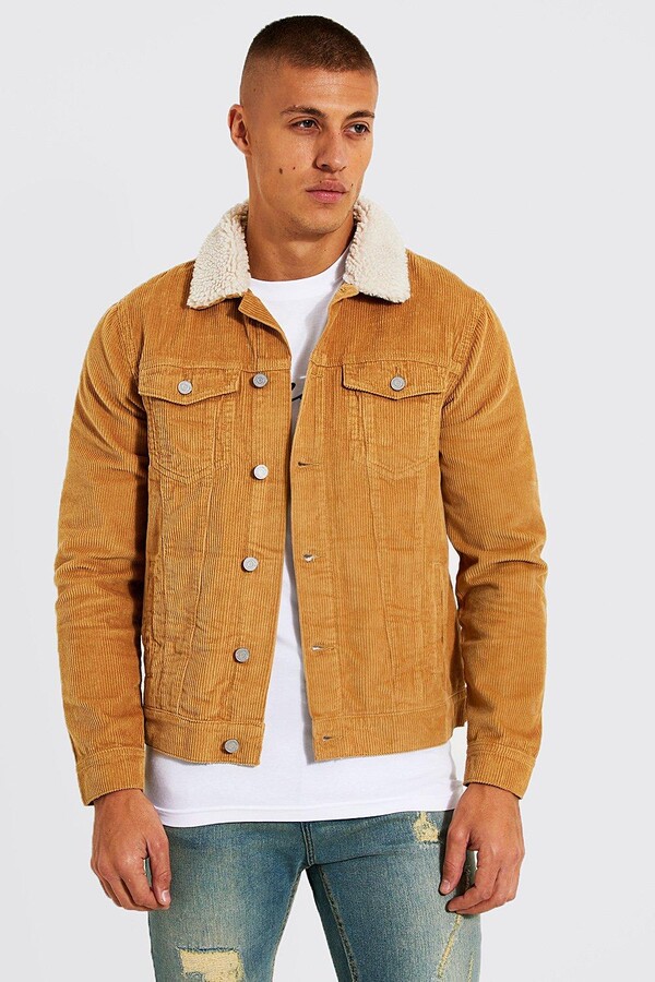 mens tan borg jacket