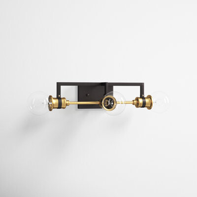 Joss & Main Tommie Dimmable Warm Brass / Black Vanity Light