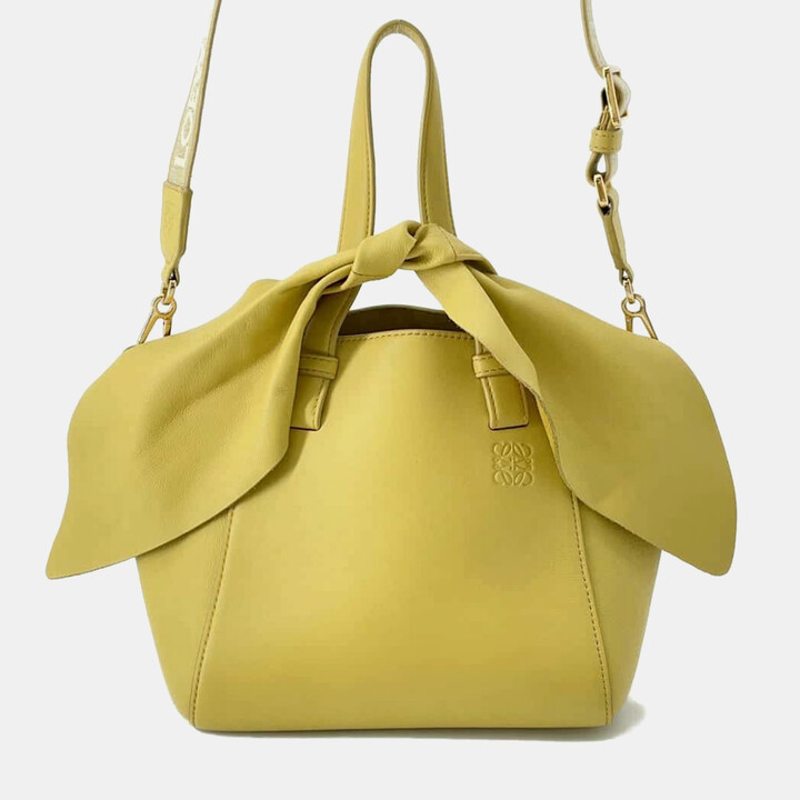 Loewe Yellow Hammock Nugget Bunny Leather Bag