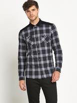 Thumbnail for your product : Goodsouls Mens Long Sleeve Double Pocket Brushed Check Shirt