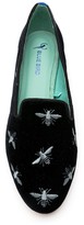 Thumbnail for your product : Blue Bird Shoes Embroidered Bee Motif Velvet Loafers