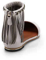 Thumbnail for your product : Rebecca Minkoff Faith Ankle-Fringe Leather d'Orsay Flats