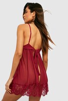 Thumbnail for your product : boohoo Eyelash Lace Strapping Babydoll