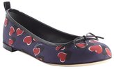 Thumbnail for your product : Gucci blue and red nylon heart print bow tie detail flats