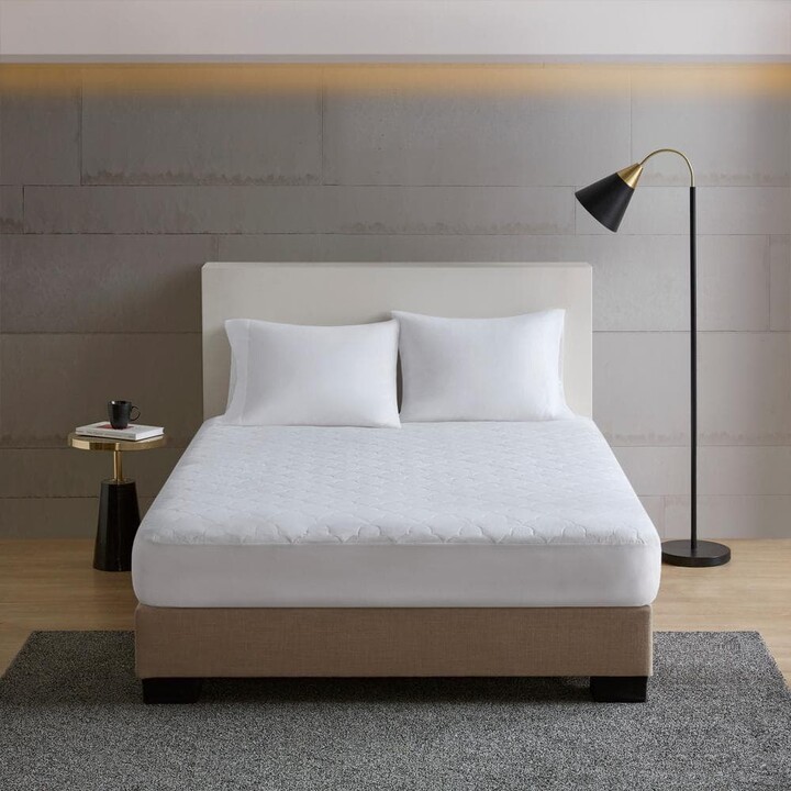 All Natural Medium Standard Cotton Percale Quilted Full Mattress Pad