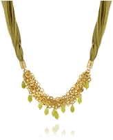 Thumbnail for your product : Daco Milano Green Jade Drops Multi-strand Sterling Silver Lace Necklace