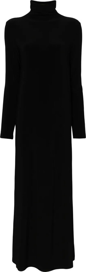Norma Kamali Mock-Neck Long-Sleeved Gown