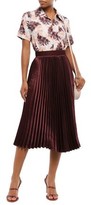 Thumbnail for your product : GOEN.J Pleated Satin And Crepe Midi Skirt