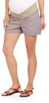 Thumbnail for your product : Oh! Mamma Maternity Underbelly Stretch Poplin Shorts - Available in Plus Size