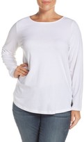Thumbnail for your product : Sejour Plus Size Women's Ballet Neck Long Sleeve Tee