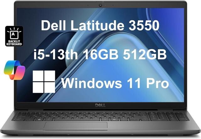 Dell Latitude 3550 Business Laptop (15.6' FHD Anti-Glare, Intel 10-Core i5-1335U (Beat i7-1355U), 16GB DDR5 RAM, 512GB SSD) Backlit Keyboard,...