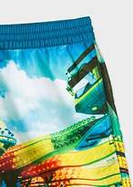 Thumbnail for your product : Paul Smith Men's Blue 'Brighton Photo' Print Swim Shorts