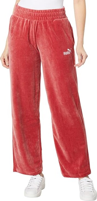 Womens Red Velour Pants, Sweatpants