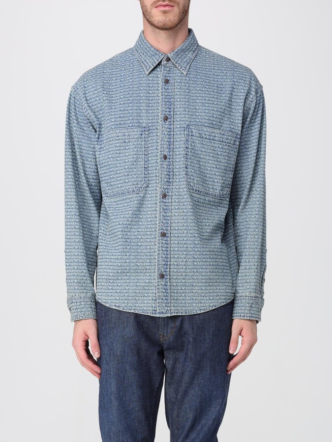 Emporio Armani Shirt Men color Denim
