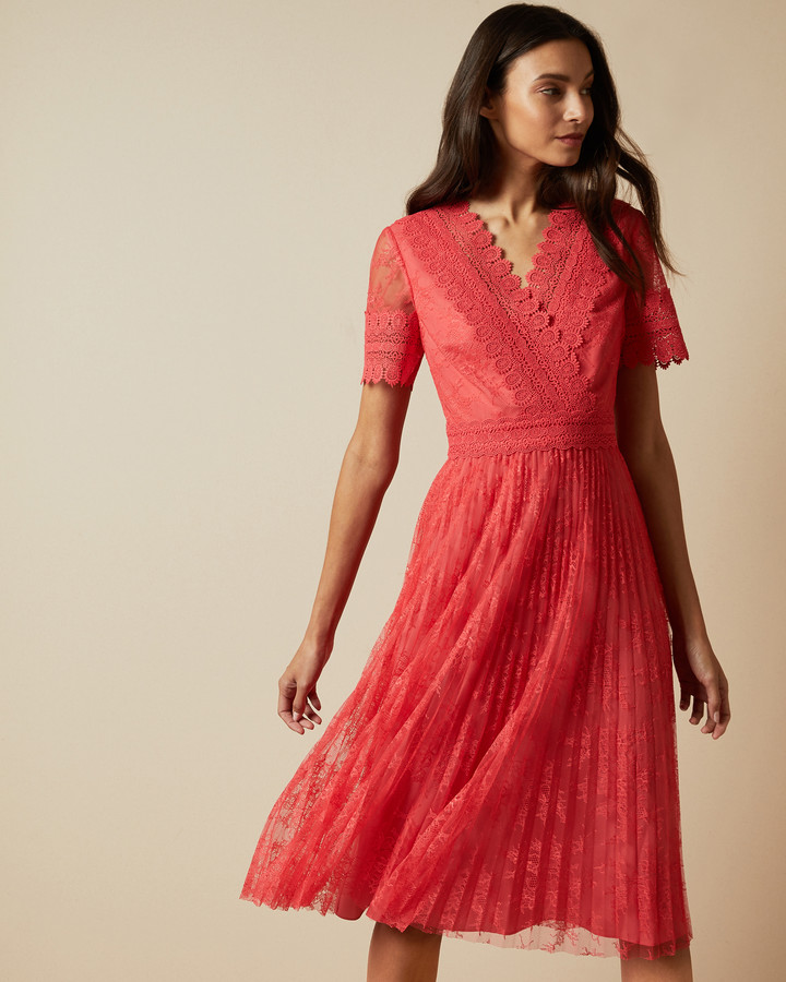 Ted Baker SONYYIA V neck lace midi ...