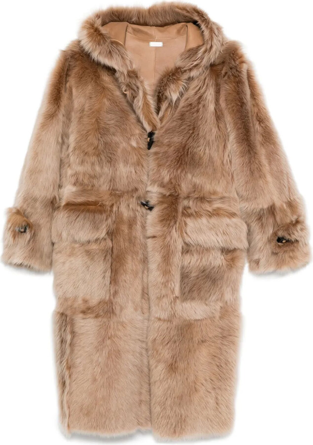 Utzon Cherie hooded shearling coat