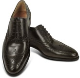 Thumbnail for your product : Fratelli Rossetti Dark Brown Calf Leather Wingtip Oxford Shoes