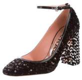 Thumbnail for your product : Rochas Sequin Ankle Strap Pumps w/ Tags