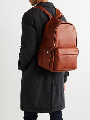 Brunello Cucinelli Full-Grain Leather Backpack - Men - Brown