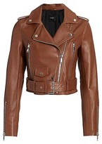 Thumbnail for your product : LTH JKT Mya Leather Cropped Moto Jacket
