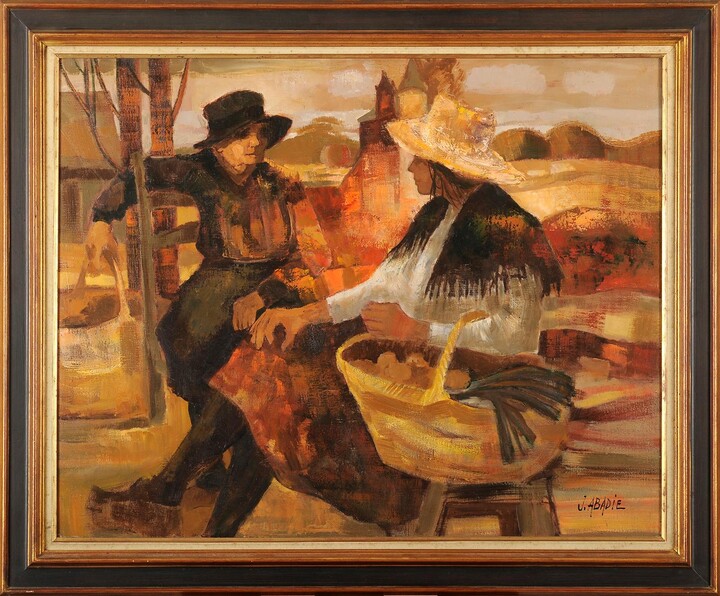 Jean Abadie, Market in Dordogne - Périgord, Circa 1970