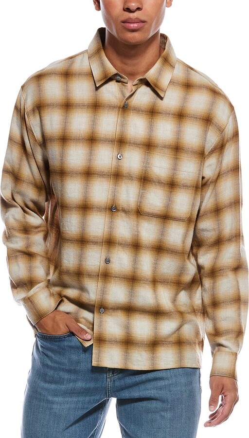 Frame Denim Lightweight Plaid Wool-Blend Shirt
