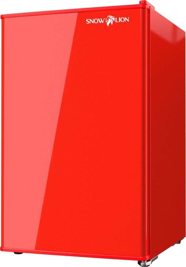 SnowlionPremium 65 L Solid Door Mini Refrigerator Freestanding Under-Counter in Red