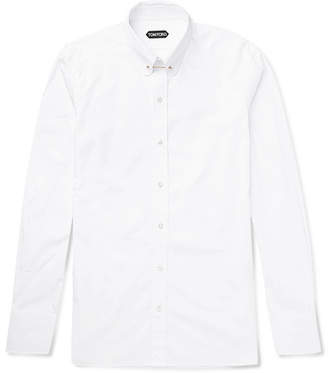 Tom Ford Icon Slim-Fit Rounded Bar Collar Cotton-Poplin Shirt - Men - White