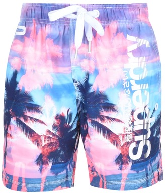 Superdry Premium Neo Refective Swim Shorts Pink