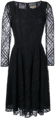 Burberry flared lace dress - women - Cotton/Polyamide/Polyester/Spandex/Elastane - 12