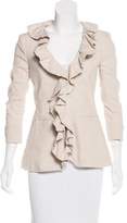 Thumbnail for your product : Alice + Olivia Linen-Blend Ruffled Blazer