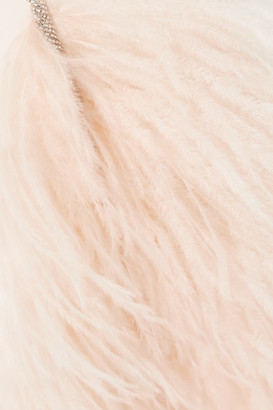 Dries Van Noten Feather And Crystal-embellished Tulle Skirt - Pink