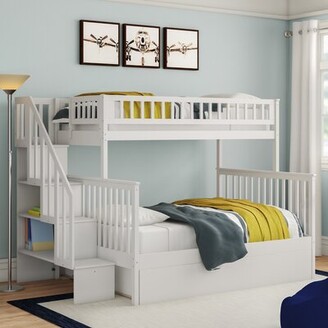 Baby Kids Shyann Staircase Bunk Bed, Shyann Staircase Twin Over Full Bunk Bed With Trundle