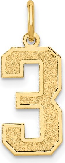 Black Bow Jewelry Co. BlackBowJewelry14kYellowGoldJerseyCollectionMediumNumber3Pendant