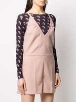 Thumbnail for your product : MSGM deep V-neck pleat detail playsuit