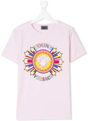 Versace logo star burst print T-shirt